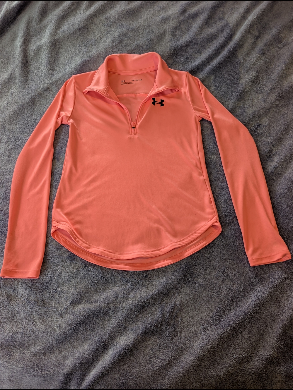 Kids Under Armour Coral Pink Half-Zip Athletic Pullover
